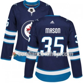 Adidas Maillot de Hockey Winnipeg Jets Steve Mason 35 2017-2018 Bleu Marine Authentic - Femme
